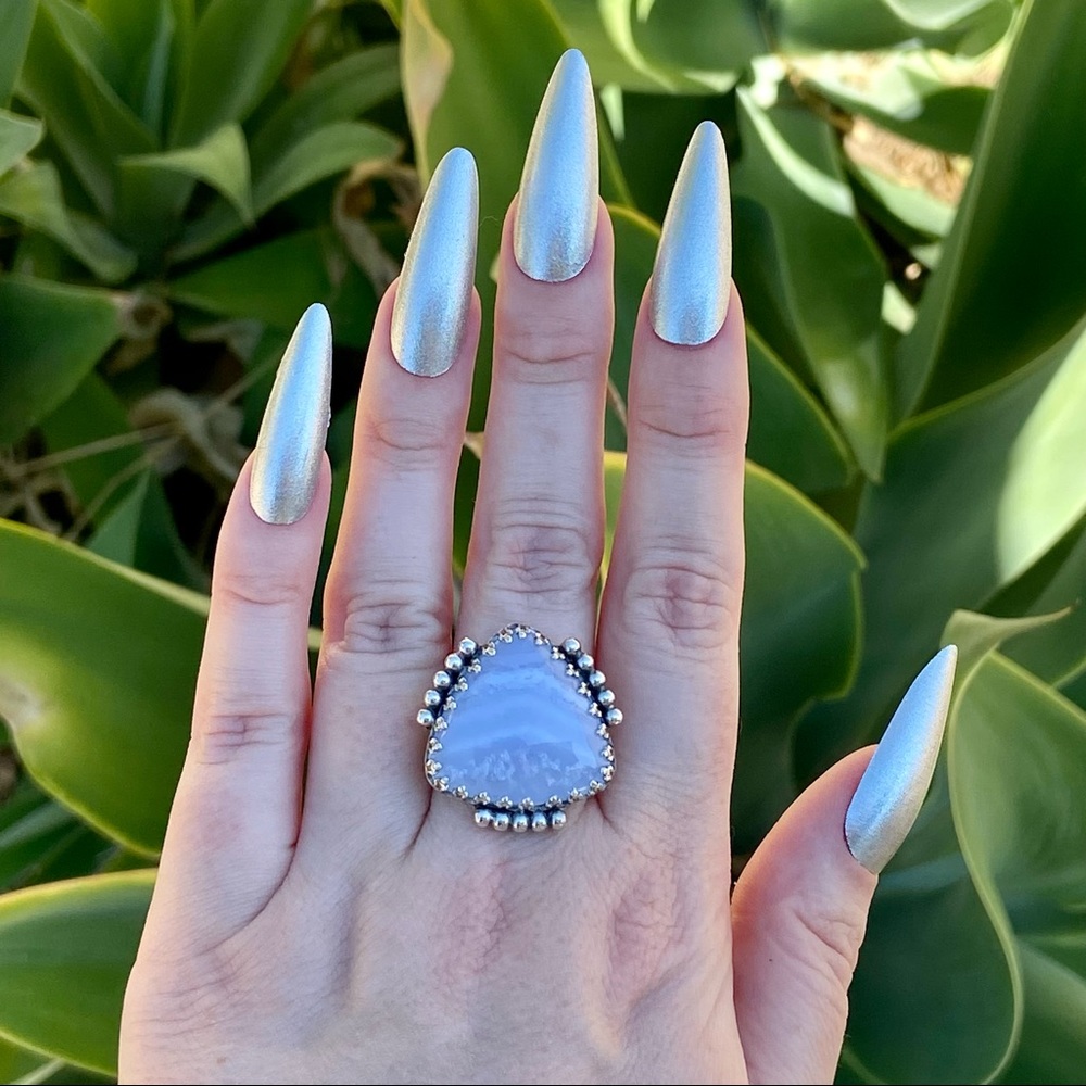 Blue Lace Agate Ring - image 1